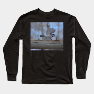 Chickadee illustration Long Sleeve T-Shirt